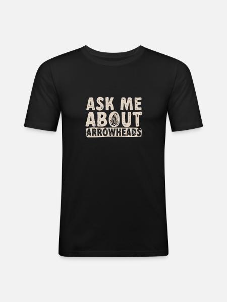 Arrowhead Hunting Pfeilspitzen Sammler - Männer Slim Fit T-Shirt - Schwarz