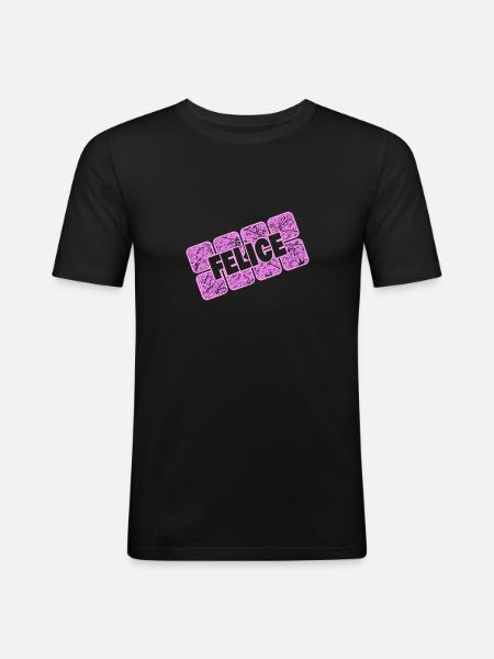 Felice de la Saint-Valentin - T-shirt près du corps Homme - noir
