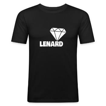 Gift for Lenard - Men's Slim Fit T-Shirt - black - Front - Nik (191cm)