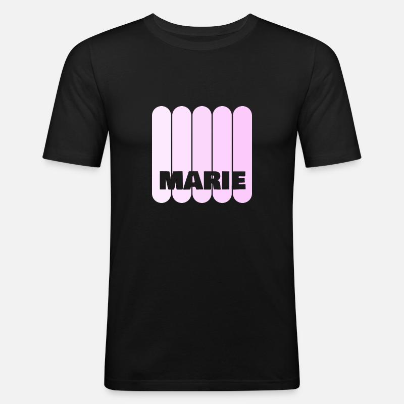 Marie - Männer Slim Fit T-Shirt - Schwarz