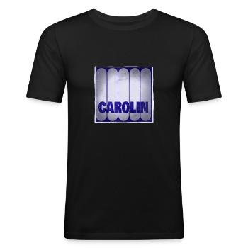 Carolin - Männer Slim Fit T-Shirt - Schwarz - Vorne - Nik (191cm)