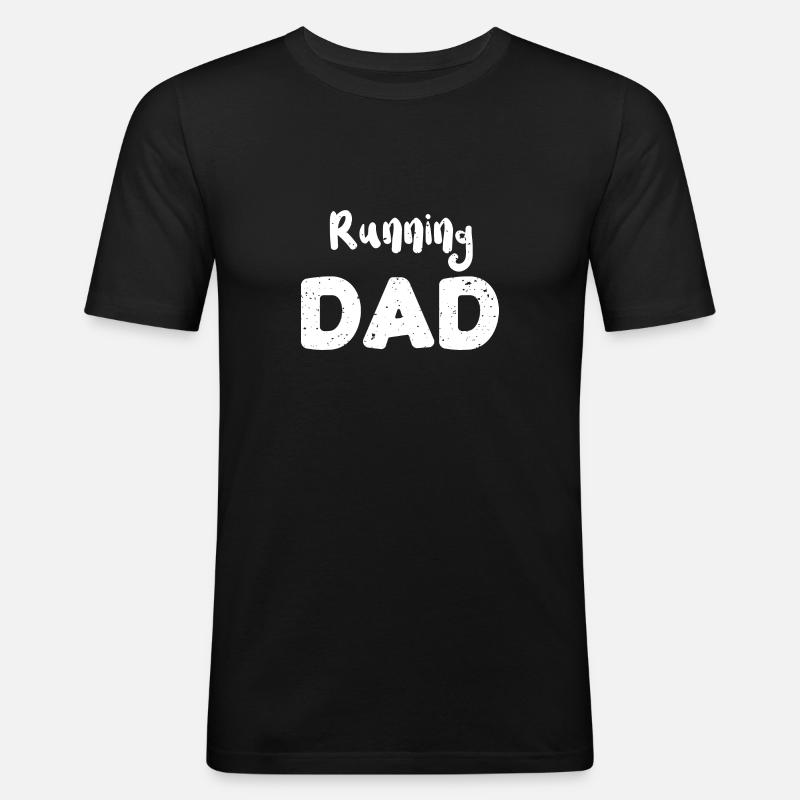 Running Dad - Workout - Männer Slim Fit T-Shirt - Schwarz