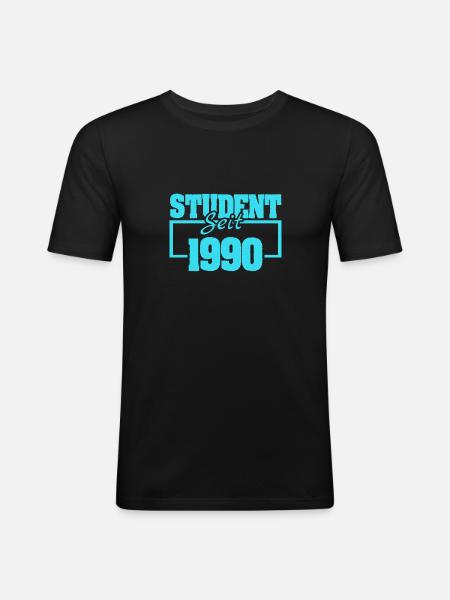 Witzig 1990 - Männer Slim Fit T-Shirt - Schwarz