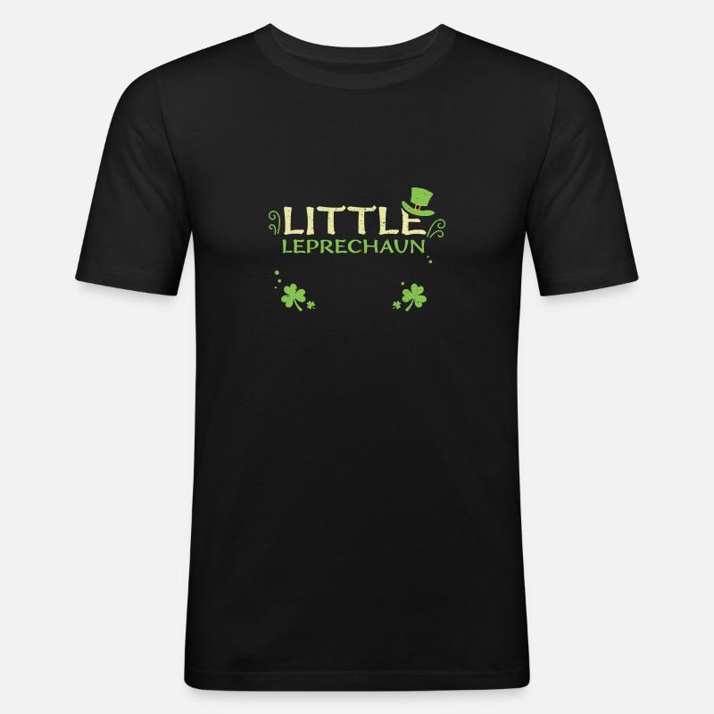 Little Leprechaun - Männer Slim Fit T-Shirt - Schwarz