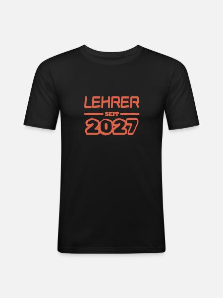 2027 - Männer Slim Fit T-Shirt - Schwarz