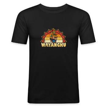 Bali Wayang Kulit Indonesien Urlaub Ozeanien - Männer Slim Fit T-Shirt - Schwarz - Vorne - Nik (191cm)