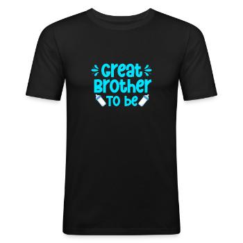 Annonce de bébé sexe révéler bébé fête frère - T-shirt près du corps Homme - noir - Devant - Nik (191cm)