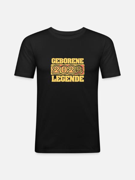 2028 - Männer Slim Fit T-Shirt - Schwarz