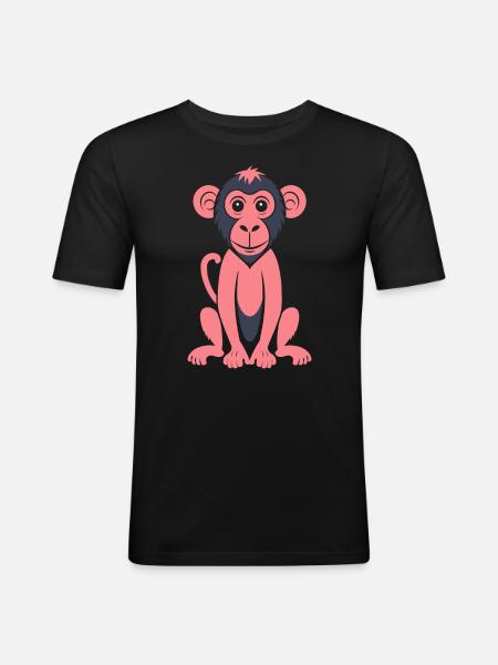 Baboon monkey - Men's Slim Fit T-Shirt - black
