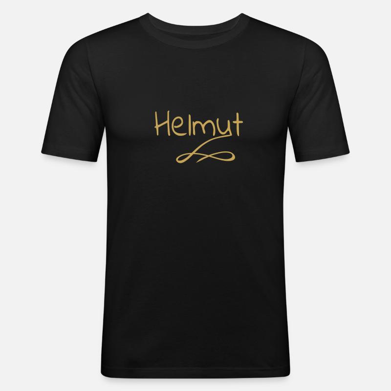 Vorname Helmut - Männer Slim Fit T-Shirt - Schwarz