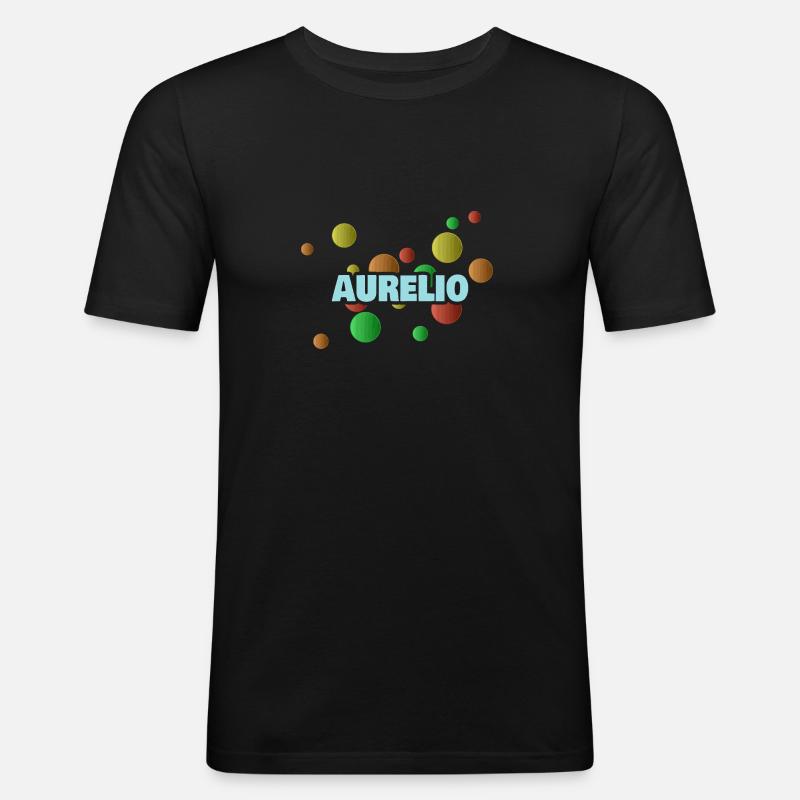 First name Aurelio - Men's Slim Fit T-Shirt - black