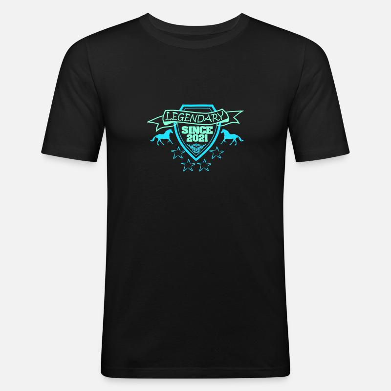 2021 - Männer Slim Fit T-Shirt - Schwarz