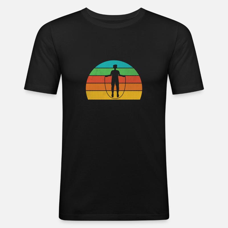 Retro Design für Seilpullover Männer - Männer Slim Fit T-Shirt - Schwarz