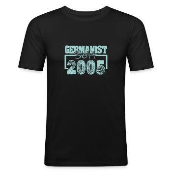 2005 - Männer Slim Fit T-Shirt - Schwarz - Vorne - Nik (191cm)