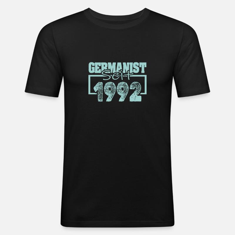 Germanist 1992 - Männer Slim Fit T-Shirt - Schwarz