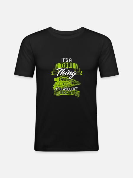 train - Men's Slim Fit T-Shirt - black