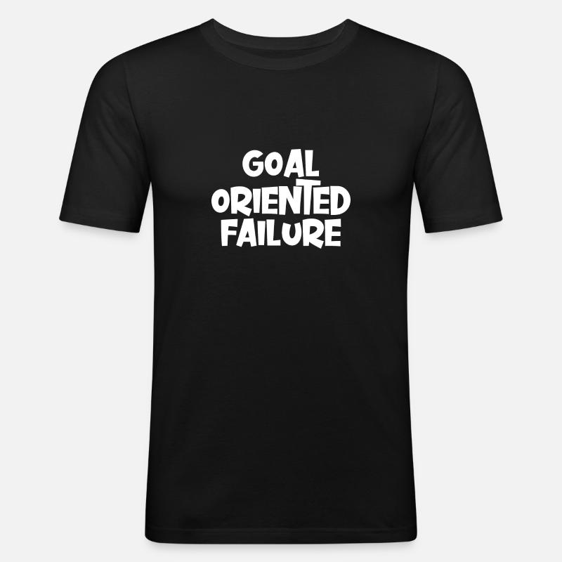 Goal Oriented Failure - Männer Slim Fit T-Shirt - Schwarz