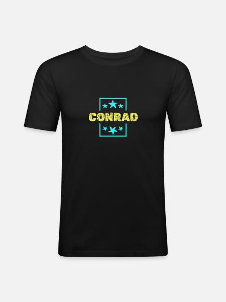 First name Birthday Conrad - Men's Slim Fit T-Shirt - black