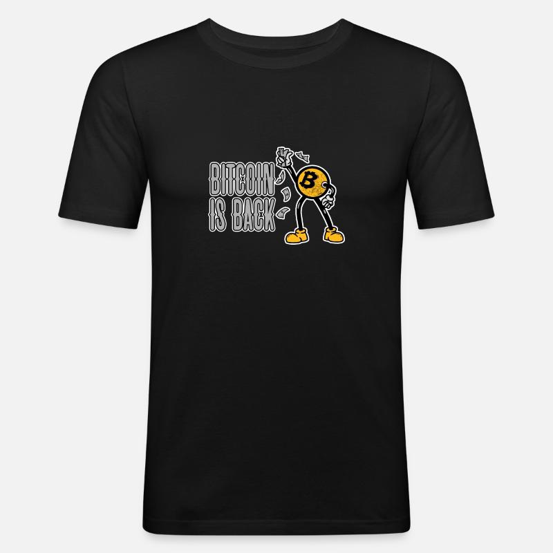 Bitcoin Is Back 4 - Männer Slim Fit T-Shirt - Schwarz