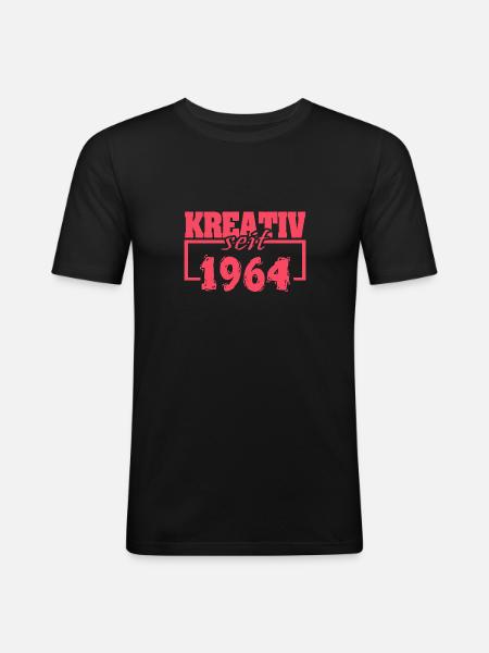 Jahr 1964 - Männer Slim Fit T-Shirt - Schwarz