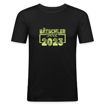 Jungeselle 2023 - Männer Slim Fit T-Shirt - Schwarz - Vorne - Nik (191cm)