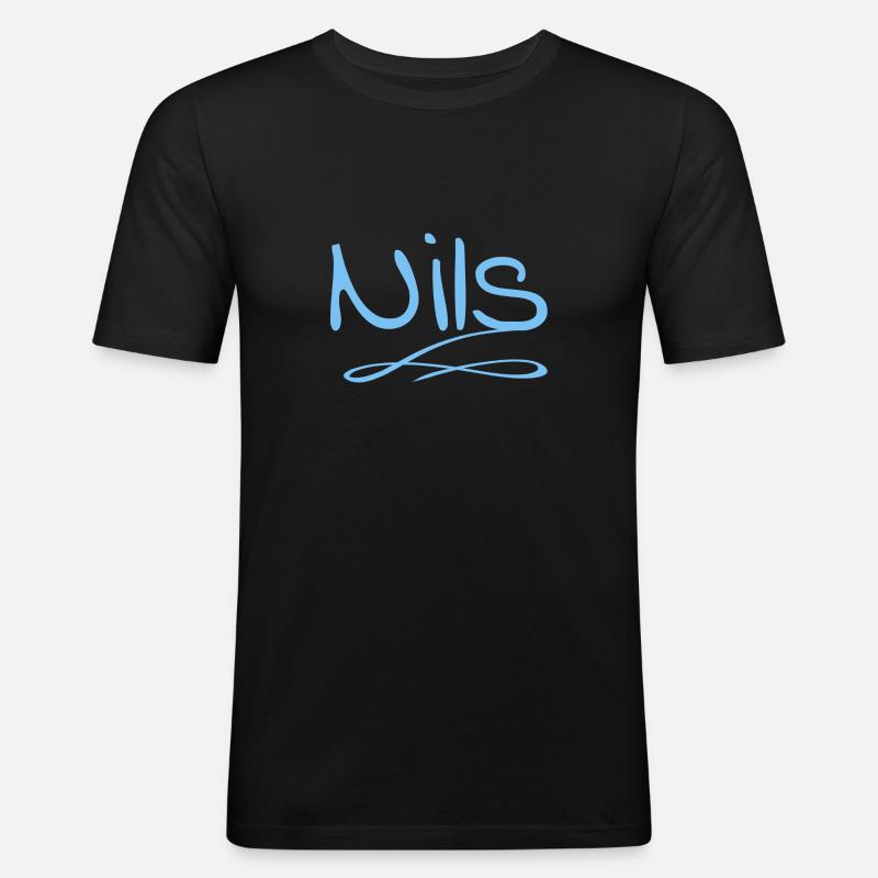 Nils als Nils - Männer Slim Fit T-Shirt - Schwarz