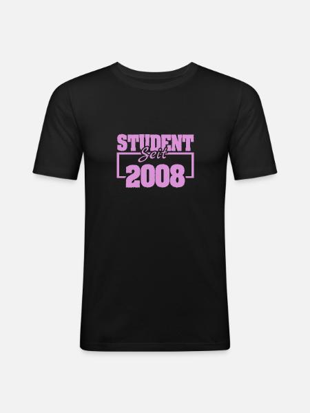 Student 2008 - Männer Slim Fit T-Shirt - Schwarz