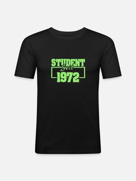 Student 1972 - Männer Slim Fit T-Shirt - Schwarz