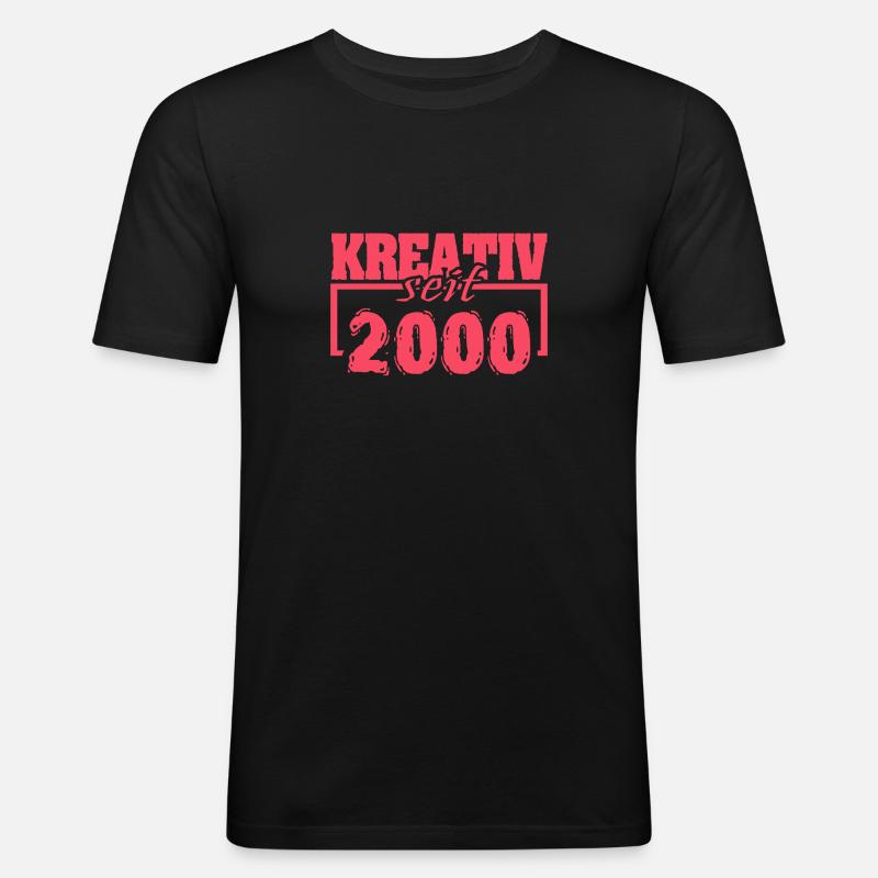 Spruch 2000 - Männer Slim Fit T-Shirt - Schwarz