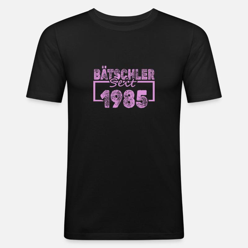 Single 1985 - Männer Slim Fit T-Shirt - Schwarz
