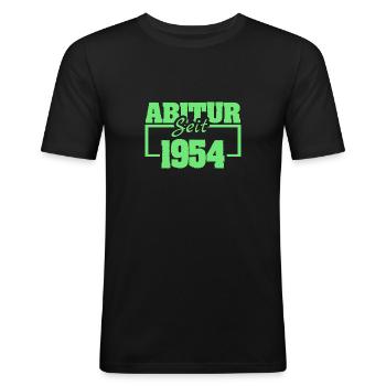 Abiturient 1954 - Männer Slim Fit T-Shirt - Schwarz - Vorne - Nik (191cm)