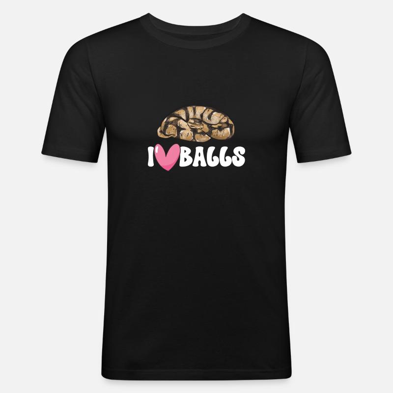 Ball Python Snake King Python - Men's Slim Fit T-Shirt - black