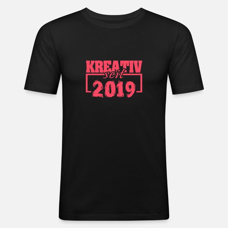 2019 - Männer Slim Fit T-Shirt - Schwarz