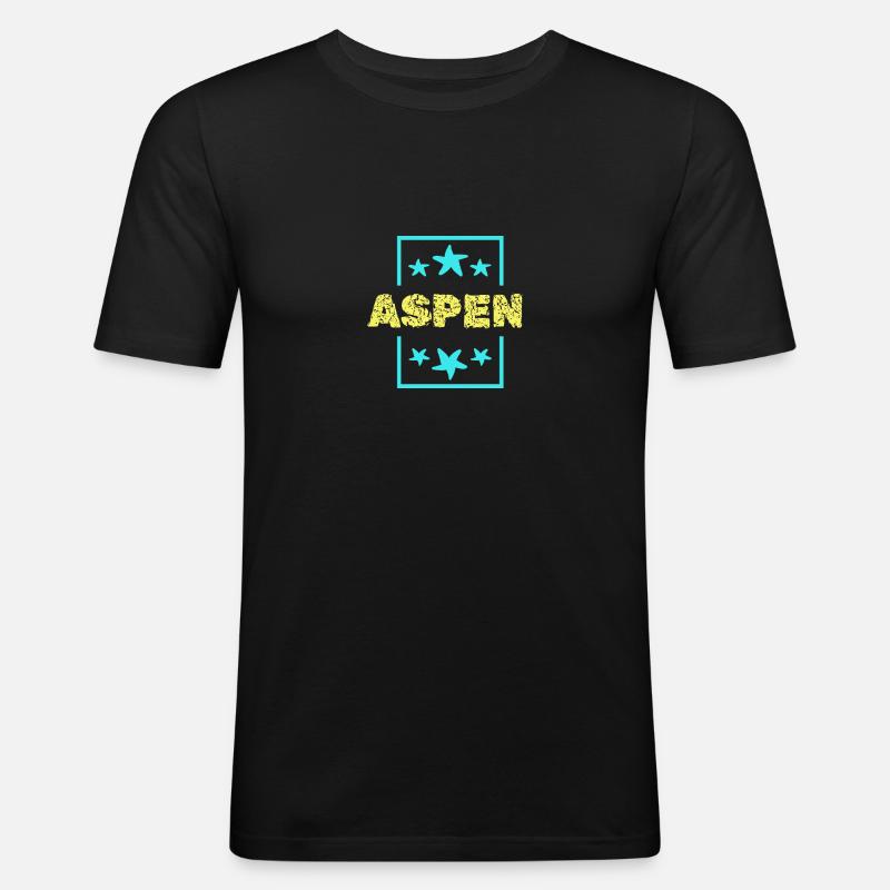 Aspen als Aspen - Männer Slim Fit T-Shirt - Schwarz