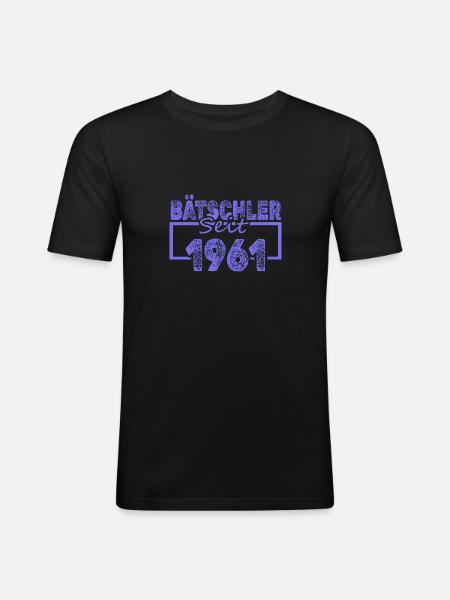 1961 - Männer Slim Fit T-Shirt - Schwarz