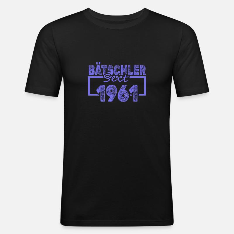 1961 - Männer Slim Fit T-Shirt - Schwarz