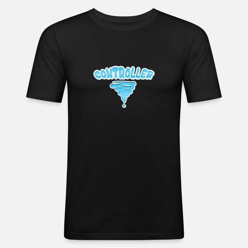 Controller als Beruf - Männer Slim Fit T-Shirt - Schwarz