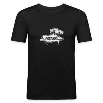 Urlaub - Männer Slim Fit T-Shirt - Schwarz - Vorne - Nik (191cm)
