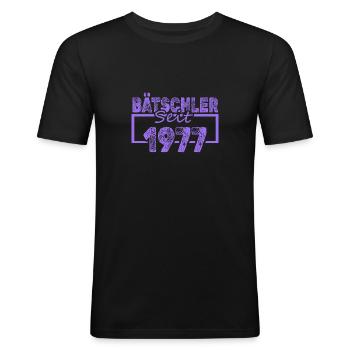 Baccalauréat 1977 - T-shirt près du corps Homme - noir - Devant - Nik (191cm)