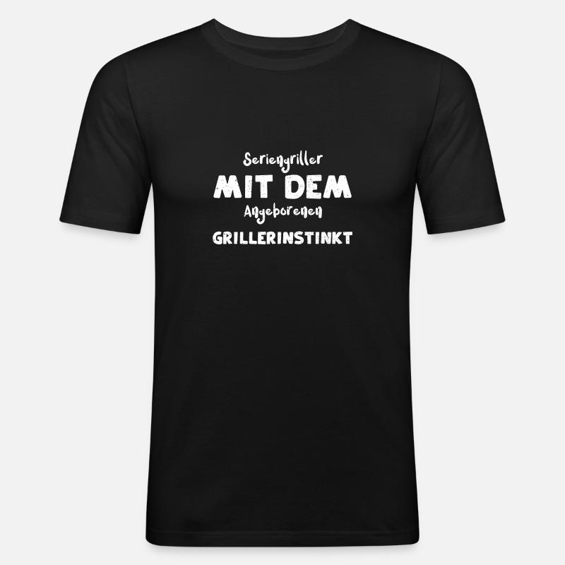 Seriengriller Mit Dem Angeborene... - Männer Slim Fit T-Shirt - Schwarz