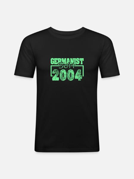 Studi 2004 - Männer Slim Fit T-Shirt - Schwarz