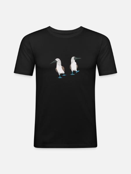 Blaufußtölpel Blue-footed Booby Seevogel - Männer Slim Fit T-Shirt - Schwarz