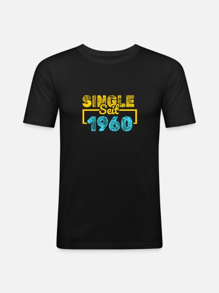 Single 1960 - Männer Slim Fit T-Shirt - Schwarz