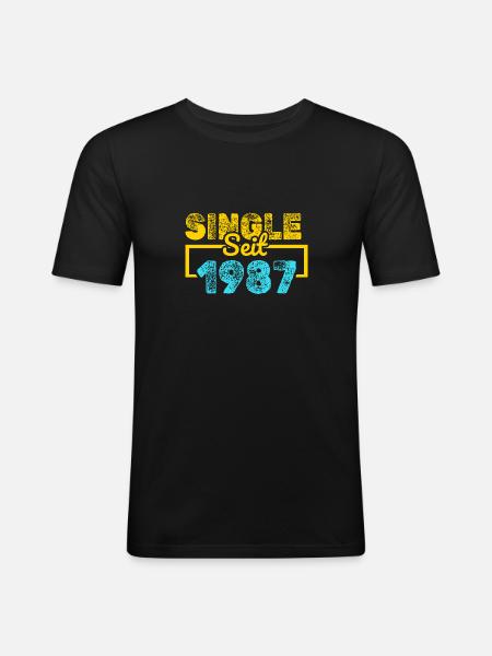 1987 - Männer Slim Fit T-Shirt - Schwarz