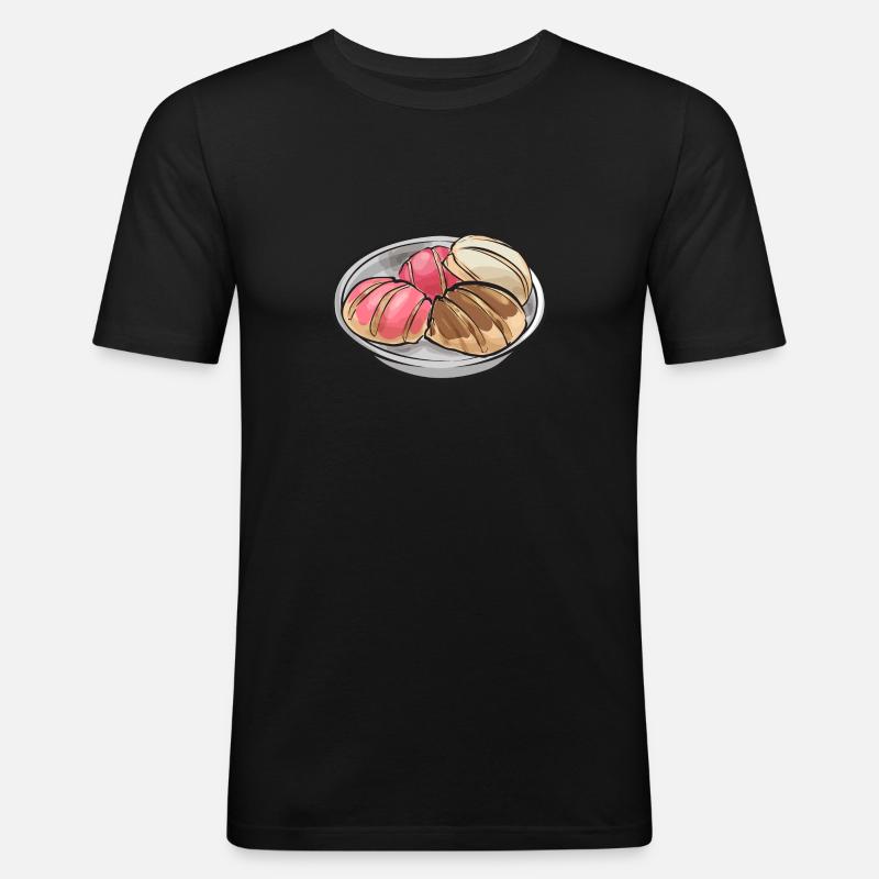 Concha Hispanic Mexikanisch Pan Dulce - Männer Slim Fit T-Shirt - Schwarz