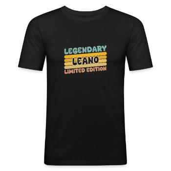 Leano comme nom - T-shirt près du corps Homme - noir - Devant - Nik (191cm)