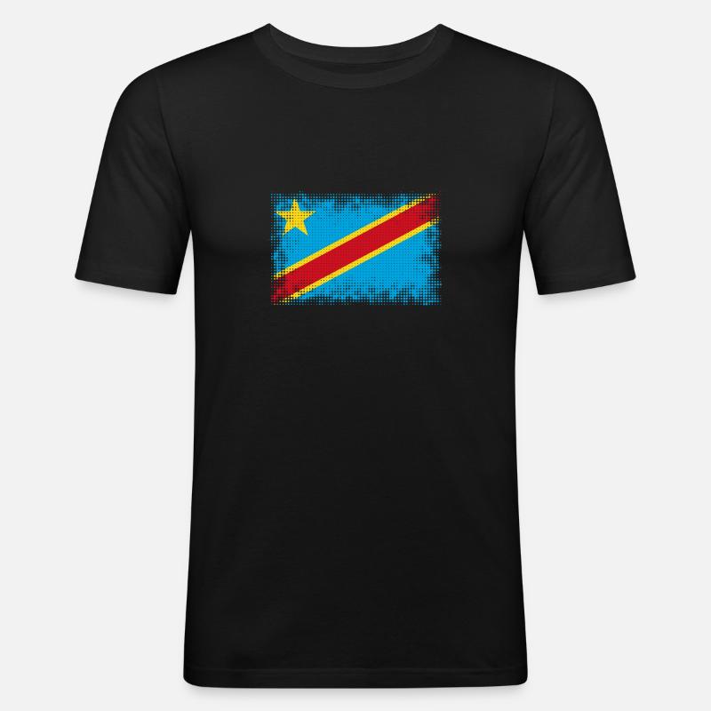 Kongo - Männer Slim Fit T-Shirt - Schwarz