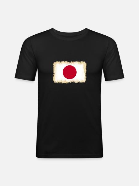 Flag of Japan - Men's Slim Fit T-Shirt - black
