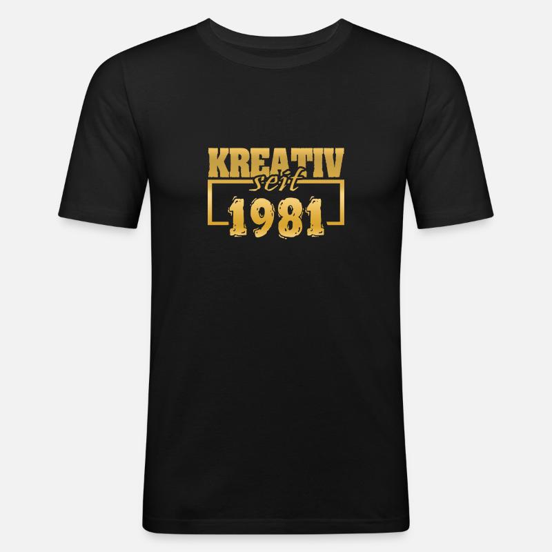 Artwork 1981 - Männer Slim Fit T-Shirt - Schwarz