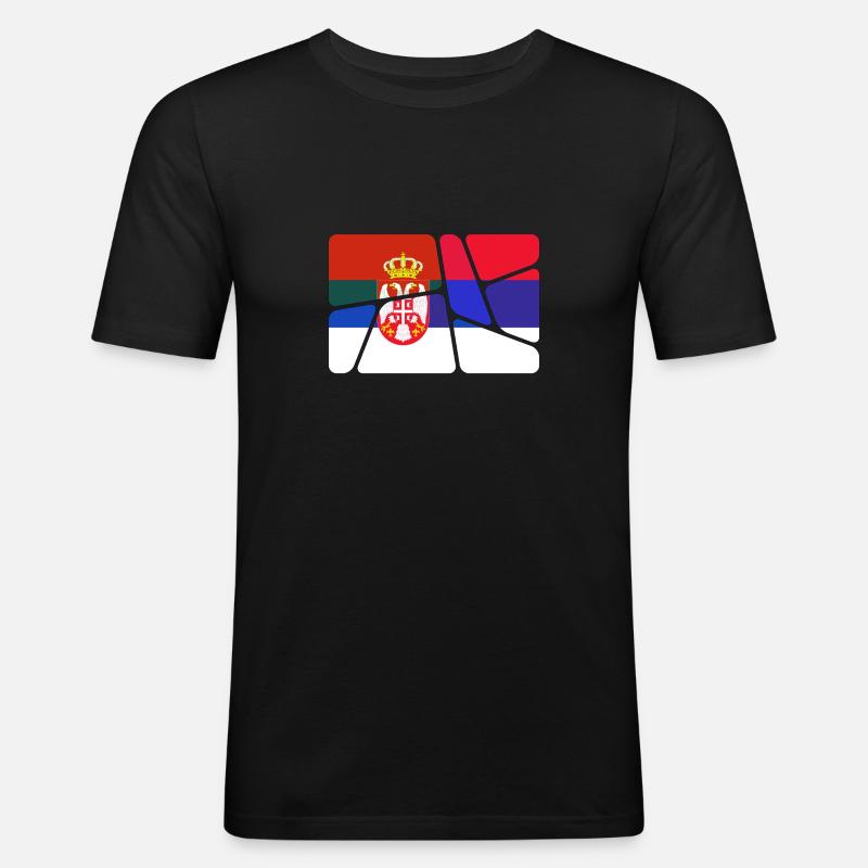 Serbien Serbien - Männer Slim Fit T-Shirt - Schwarz